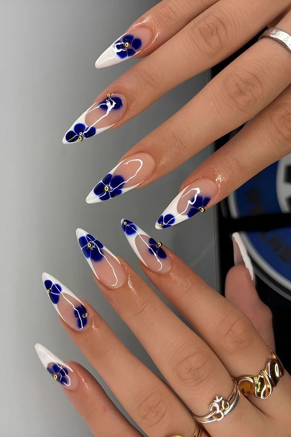 French chrome nails 23