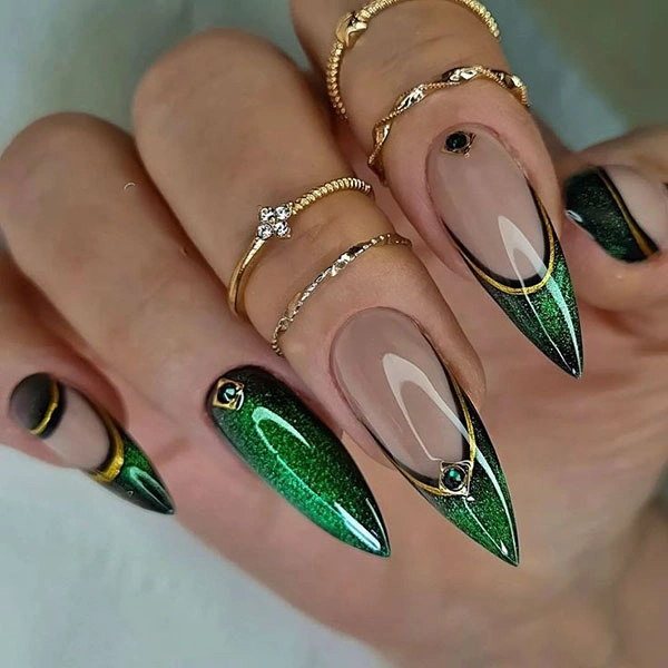French chrome nails 24