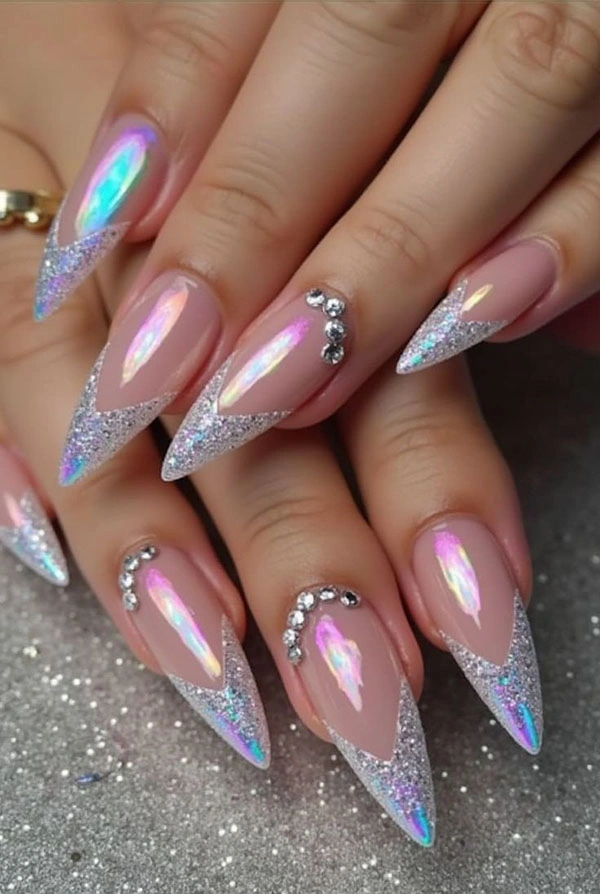French chrome nails 28