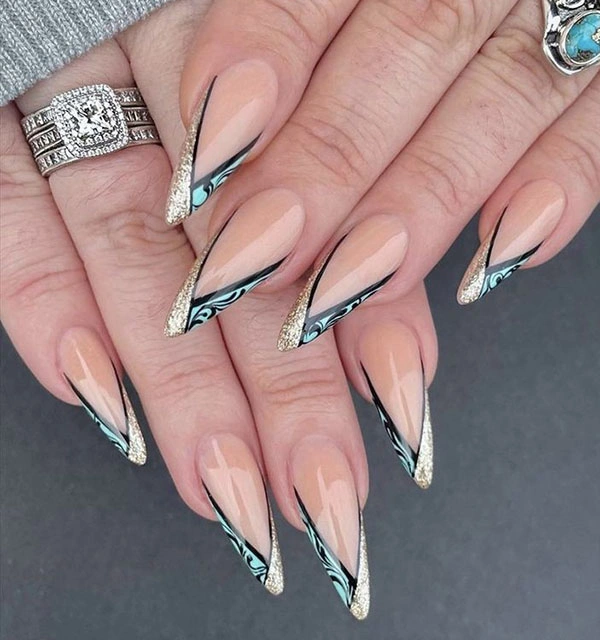 French chrome nails 30