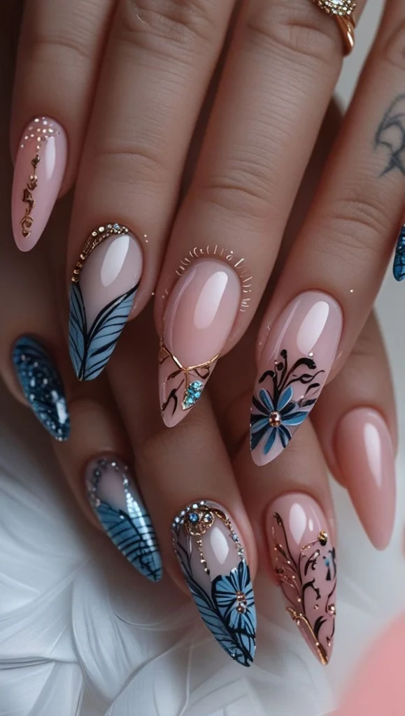 French chrome nails 31