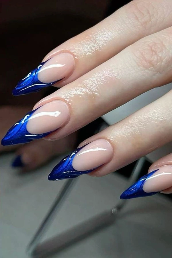 French chrome nails 8