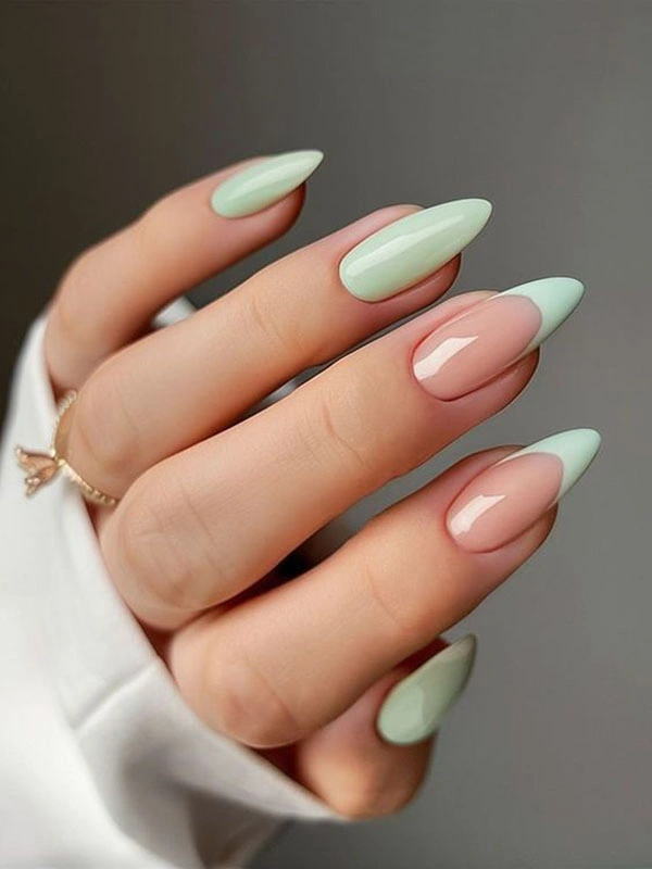 French chrome nails 9