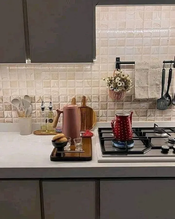 این 30 ایده چیدمان کنار گاز آشپزخونتو تمیز و لاکچری میکنه! 6 Gas side arrangement 3