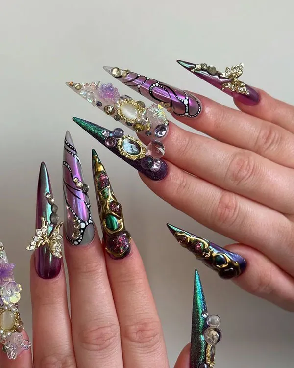 جدیدترین مدل ناخن مصنوعی خفن 2025 که توی اینستاگرام ترکوندن! 8 Huff artificial nails 30