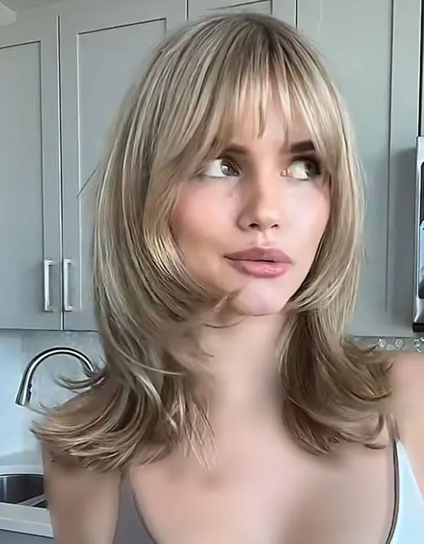 39 مدل مو لیر با چتری جدید ؛ استایل دخترونهای که مد شده! 18 Lear hairstyle with bangs 16