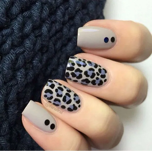 35 طرح ناخن پلنگی جدید؛ از لاکچری طلایی تا فانتزی رنگی برای دخترای خاص! 6 Leopard nail design 1