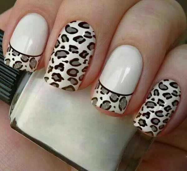 35 طرح ناخن پلنگی جدید؛ از لاکچری طلایی تا فانتزی رنگی برای دخترای خاص! 4 Leopard nail design 2