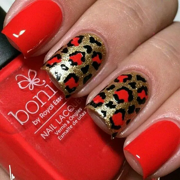 35 طرح ناخن پلنگی جدید؛ از لاکچری طلایی تا فانتزی رنگی برای دخترای خاص! 17 Leopard nail design 7