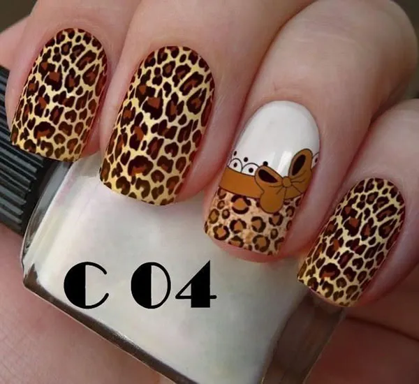 35 طرح ناخن پلنگی جدید؛ از لاکچری طلایی تا فانتزی رنگی برای دخترای خاص! 19 Leopard nail design 9