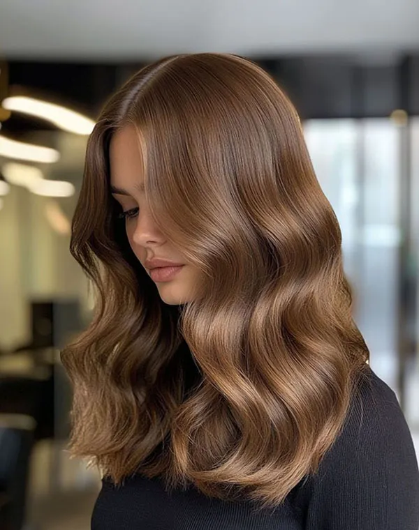 مدل رنگ مو نسکافه ای شکلاتی روشن؛ ترکیب شیرین و ترندی برای استایل 2025 8 Light chocolate Nescafe hair color 5