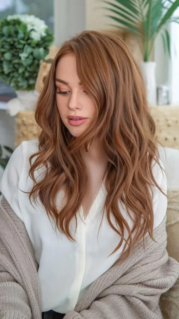 مدل رنگ فندقی روشن مو 2025؛ موهات مثل شکلات براق میشن 😍 18 Light hazel color 14