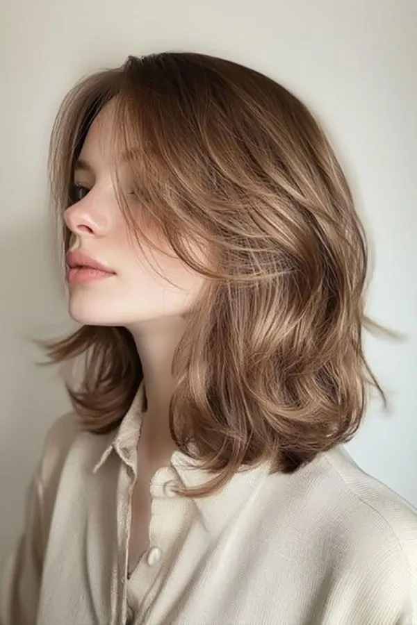مدل رنگ فندقی روشن مو 2025؛ موهات مثل شکلات براق میشن 😍 20 Light hazel color 17