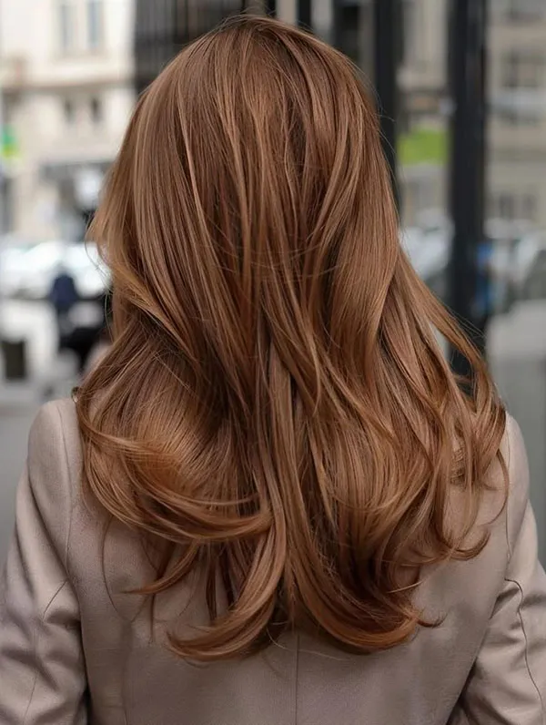 مدل رنگ فندقی روشن مو 2025؛ موهات مثل شکلات براق میشن 😍 22 Light hazel color 21