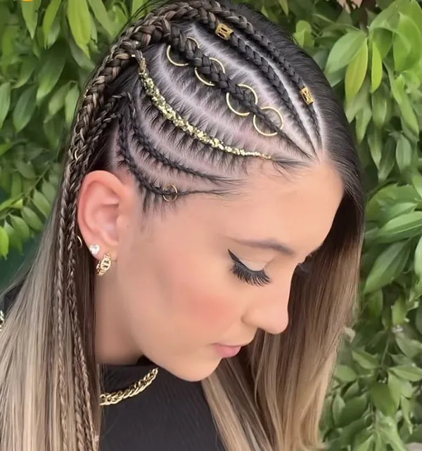 مدل بافت مو یک طرفه زیبا؛ استایلی دخترونه و شیک برای 2025 ! 18 One sided hair weave model 12