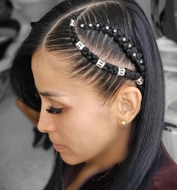 مدل بافت مو یک طرفه زیبا؛ استایلی دخترونه و شیک برای 2025 ! 28 One sided hair weave model 21