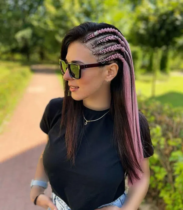 مدل بافت مو یک طرفه زیبا؛ استایلی دخترونه و شیک برای 2025 ! 29 One sided hair weave model 23