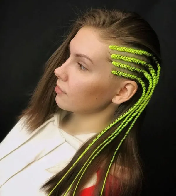 مدل بافت مو یک طرفه زیبا؛ استایلی دخترونه و شیک برای 2025 ! 7 One sided hair weave model 27