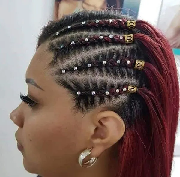 مدل بافت مو یک طرفه زیبا؛ استایلی دخترونه و شیک برای 2025 ! 9 One sided hair weave model 4
