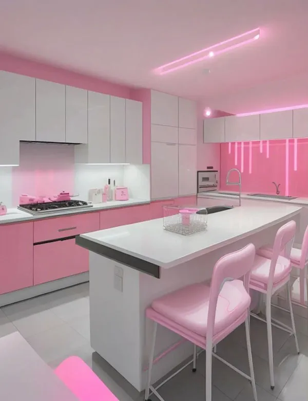 40 مدل دکوراسیون صورتی آشپزخانه کیوت؛ وقتی آشپزخونت تبدیل به یک فضای دلبرانه میشه! 26 Pink kitchen decoration 21