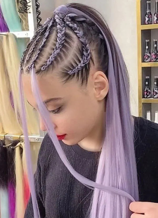 Purple colored hair texture 16