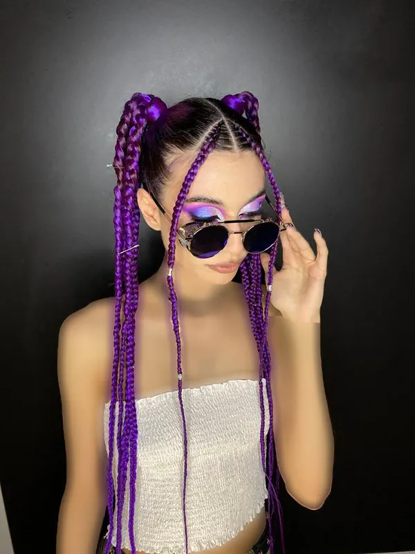 Purple colored hair texture 32