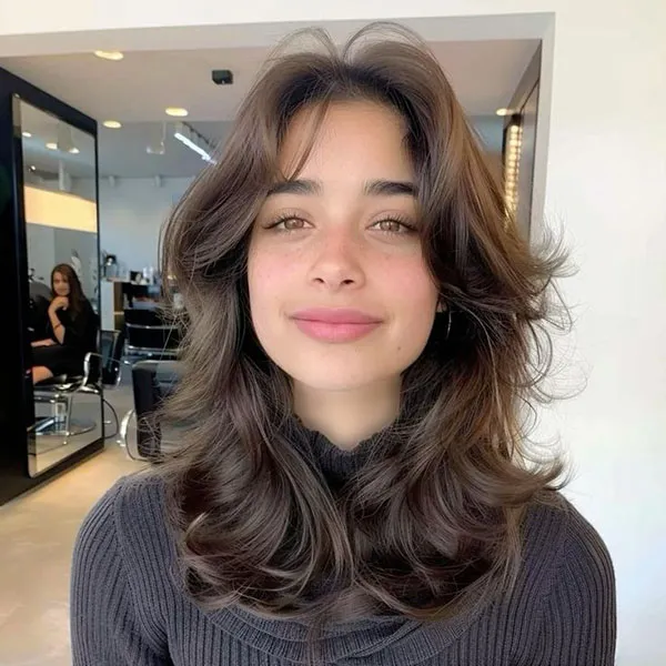 37 مدل موی لیر تا سر شانه دخترانه؛ استایلی که هیچوقت از مد نمیافته ! 18 Shoulder length hair style 14