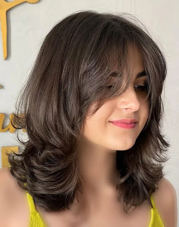 37 مدل موی لیر تا سر شانه دخترانه؛ استایلی که هیچوقت از مد نمیافته ! 20 Shoulder length hair style 16