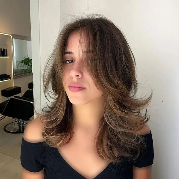 37 مدل موی لیر تا سر شانه دخترانه؛ استایلی که هیچوقت از مد نمیافته ! 27 Shoulder length hair style 23