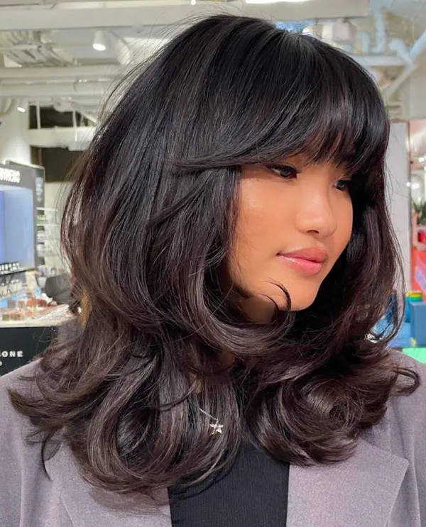 37 مدل موی لیر تا سر شانه دخترانه؛ استایلی که هیچوقت از مد نمیافته ! 16 Shoulder length hair style 30