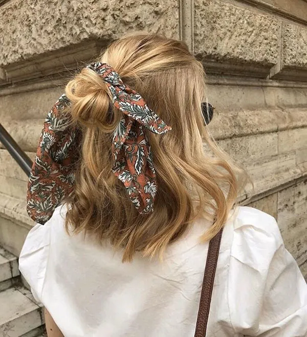 Simple hairstyle at home with short hair ties 15