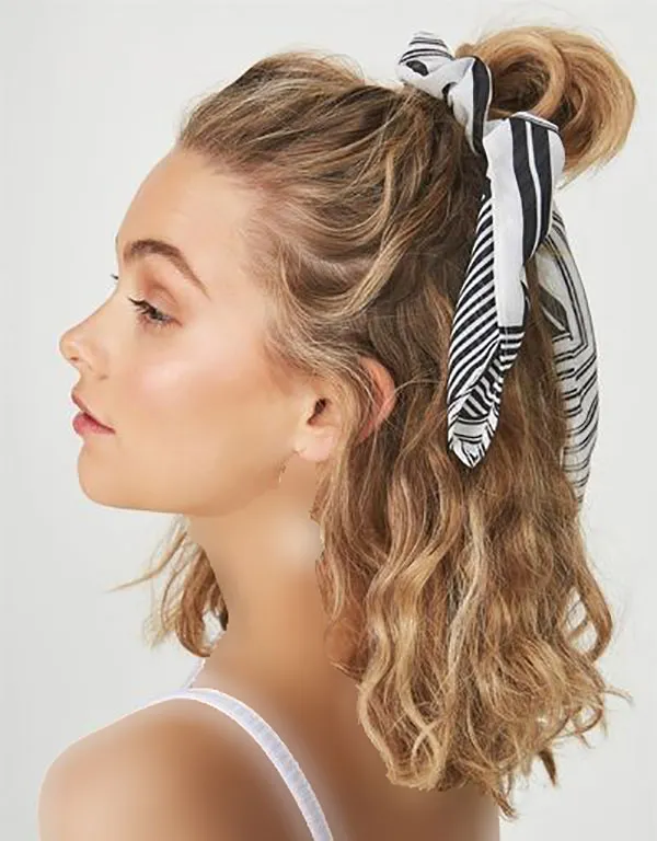 Simple hairstyle at home with short hair ties 16