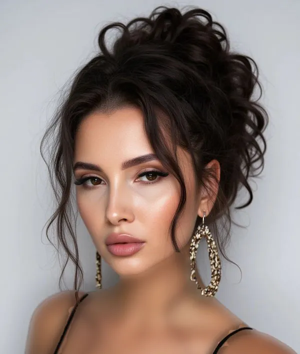 Sloppy high chignon model 12