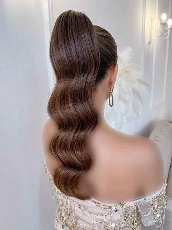 37 مدل موی دم اسبی شیک برای عروسی؛ ترکیب سادگی و لاکچری! 17 Stylish ponytail hairstyle for wedding 16