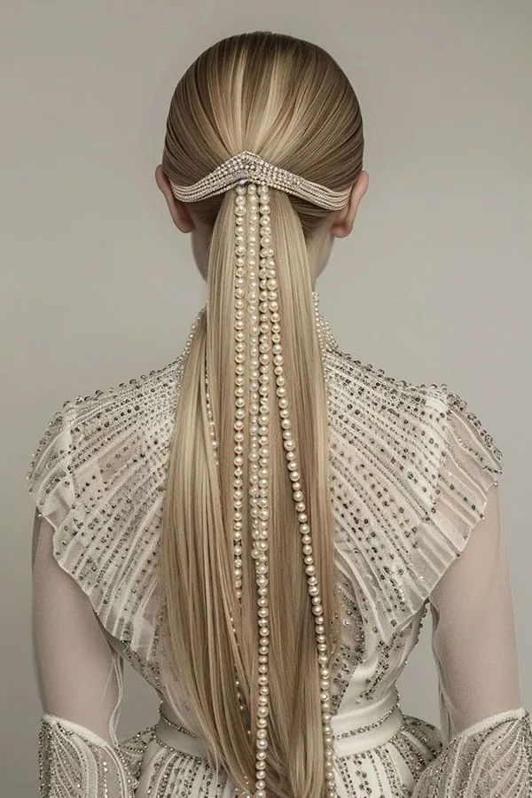 37 مدل موی دم اسبی شیک برای عروسی؛ ترکیب سادگی و لاکچری! 5 Stylish ponytail hairstyle for wedding 2