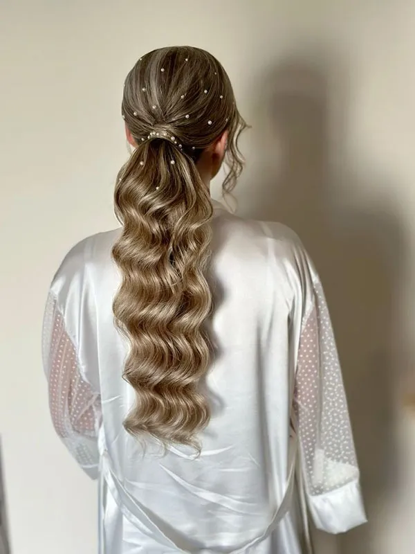 37 مدل موی دم اسبی شیک برای عروسی؛ ترکیب سادگی و لاکچری! 26 Stylish ponytail hairstyle for wedding 23