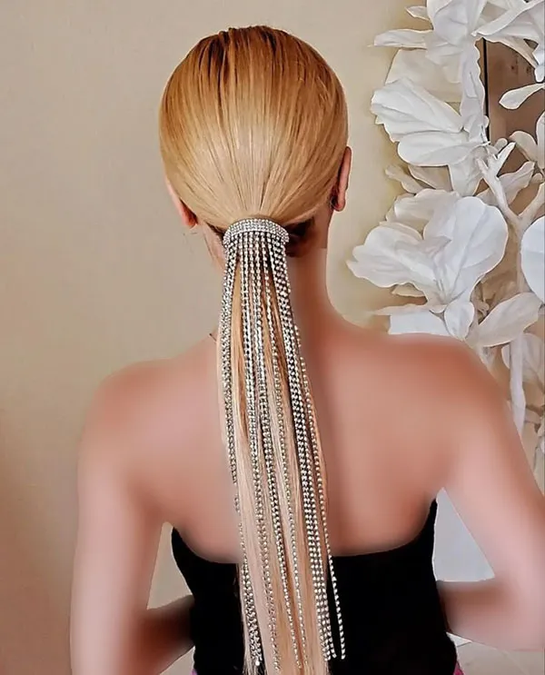 37 مدل موی دم اسبی شیک برای عروسی؛ ترکیب سادگی و لاکچری! 29 Stylish ponytail hairstyle for wedding 27