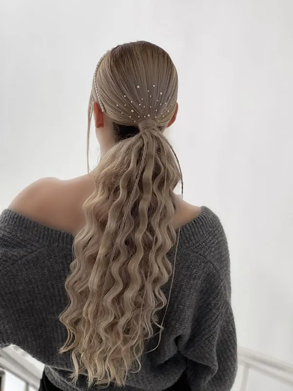 37 مدل موی دم اسبی شیک برای عروسی؛ ترکیب سادگی و لاکچری! 33 Stylish ponytail hairstyle for wedding 31