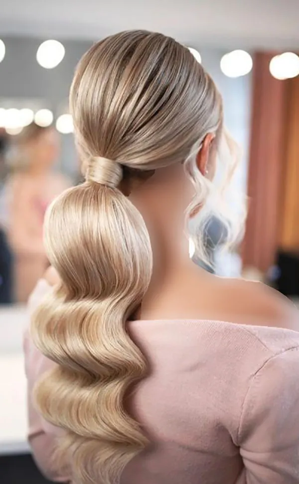37 مدل موی دم اسبی شیک برای عروسی؛ ترکیب سادگی و لاکچری! 6 Stylish ponytail hairstyle for wedding 4