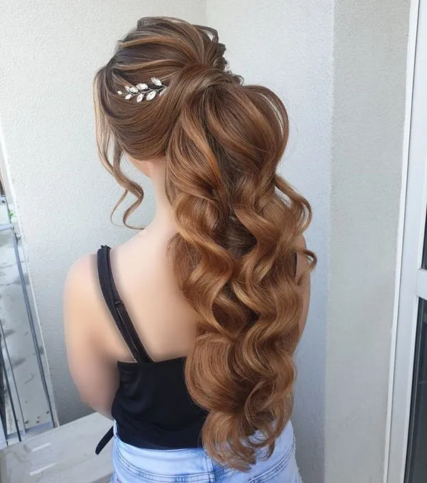 37 مدل موی دم اسبی شیک برای عروسی؛ ترکیب سادگی و لاکچری! 7 Stylish ponytail hairstyle for wedding 5
