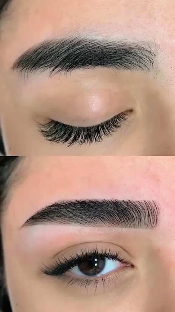 This years fashionable wide eyebrow model for girls 22