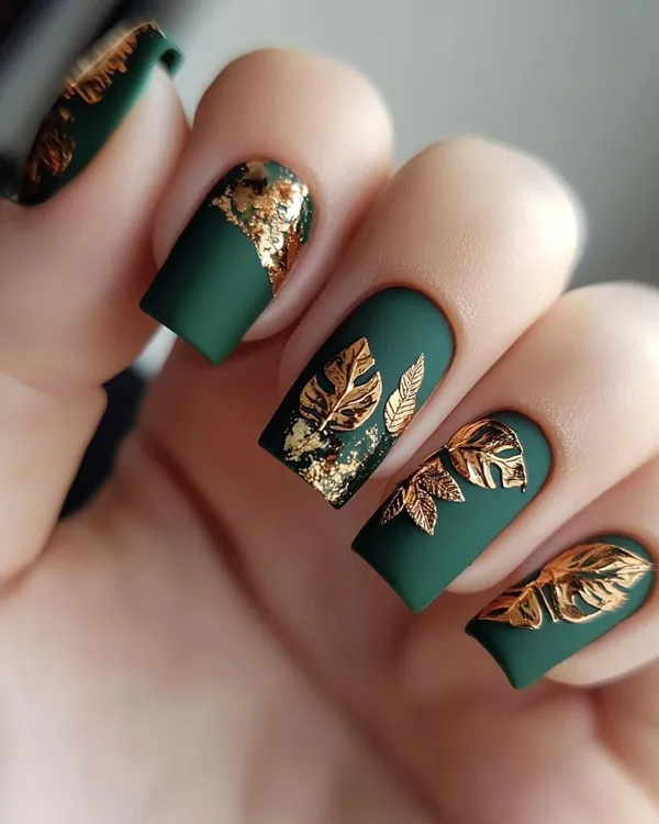 35 ایده کیوت دیزاین ناخن با ورق طلا؛ راهنمای کامل اجرای لاکچریترین ترند امسال ✨ 19 gold foil nail design diakoland 18