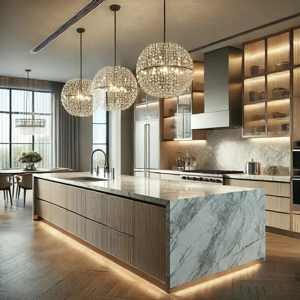 لوستر آشپزخانه چی بخریم؟ راهنمای انتخاب لوستر شیک و کاربردی + 35 ایده کیوت✨ 17 kitchen chandelier diakoland photo 13