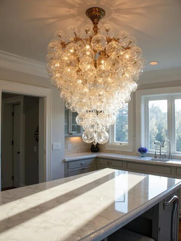 لوستر آشپزخانه چی بخریم؟ راهنمای انتخاب لوستر شیک و کاربردی + 35 ایده کیوت✨ 25 kitchen chandelier diakoland photo 21