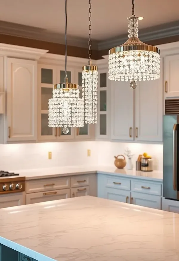 لوستر آشپزخانه چی بخریم؟ راهنمای انتخاب لوستر شیک و کاربردی + 35 ایده کیوت✨ 26 kitchen chandelier diakoland photo 23