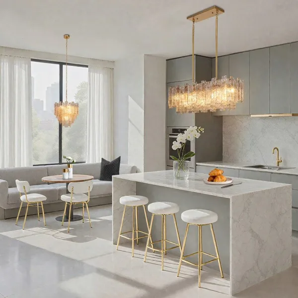 لوستر آشپزخانه چی بخریم؟ راهنمای انتخاب لوستر شیک و کاربردی + 35 ایده کیوت✨ 39 kitchen chandelier diakoland photo 35