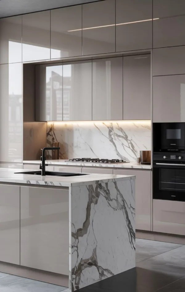35 مدل کابینت آشپزخانه مدرن و شیک؛ ایدههای لوکس و متفاوت برای خانههای امروزی! 19 modern stylish kitchen cabinets diakoland photo 18
