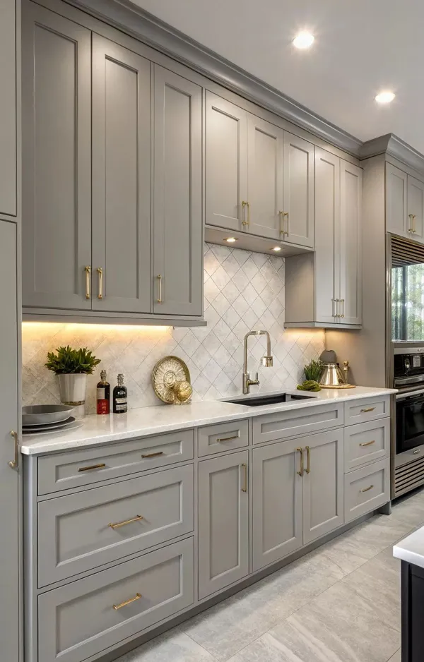 modern white grey kitchen cabinets diakoland photo 7