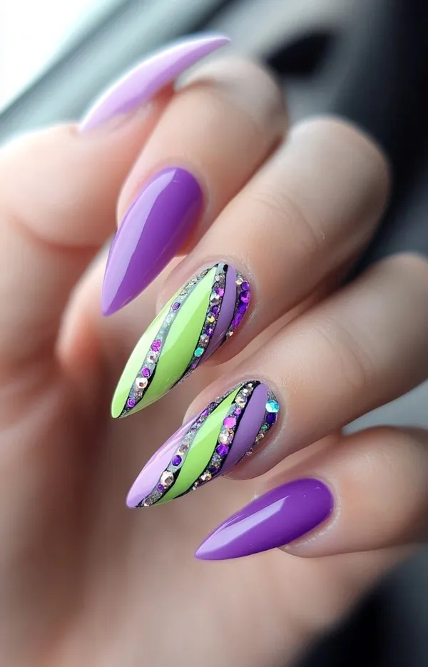 طراحی و دیزاین ناخن بنفش 2025؛ دیزاینایی که امسال ترند شدن و استایلتو خاصتر میکنن💜 31 purple nails trend diakoland photo 27