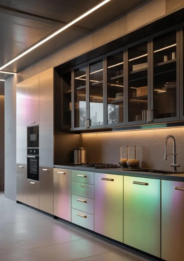 40 مدل رنگ کابینت های گلاس جدید | ترکیبهای جذاب برای آشپزخانه! 4 rang cabinet high gloss diakoland photo 1